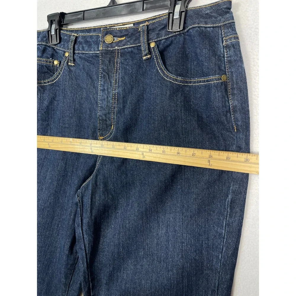 St Johns Bay Stretch Jeans Women 16 Dark‎ Bootcut Wash Denim Relaxed Fit Casual